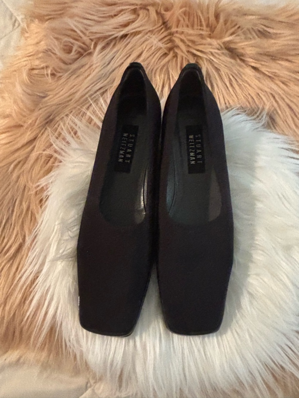Stuart Weitzman Black Square-Toe Women's Pumps